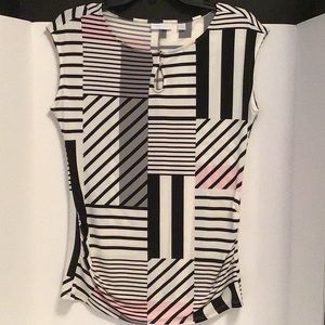 New York & Company Striped Sleeveless Top